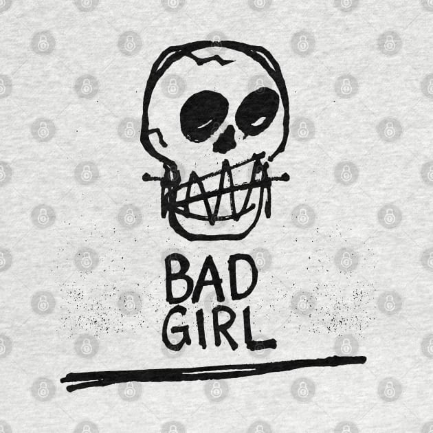 BAD GIRL - ORIGINAL DESIGN GRAPHIC SKULL GRAFFITI TEE by DankFutura